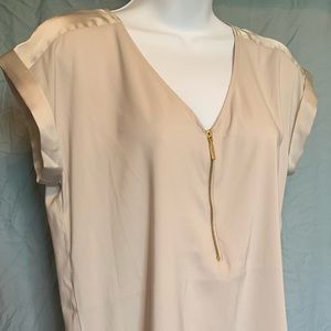 Express half zip Cream Blouse